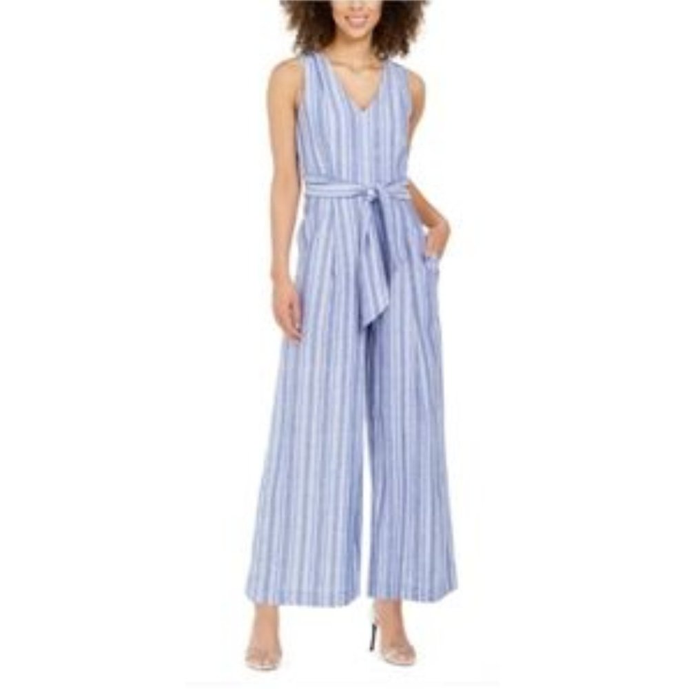 NEW $150 Calvin  Klein linen dress pant jumpsuit